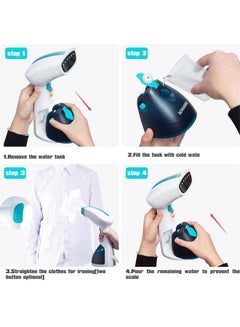 Garment Steam Iron with Water Tank Ultra Easy Wrinkle Remover Steamer Portable Travel-Friendly 16 Max Handheld 250 ml 1100 W SGS-315 Blue/White - v1668679647/N13001618A_7