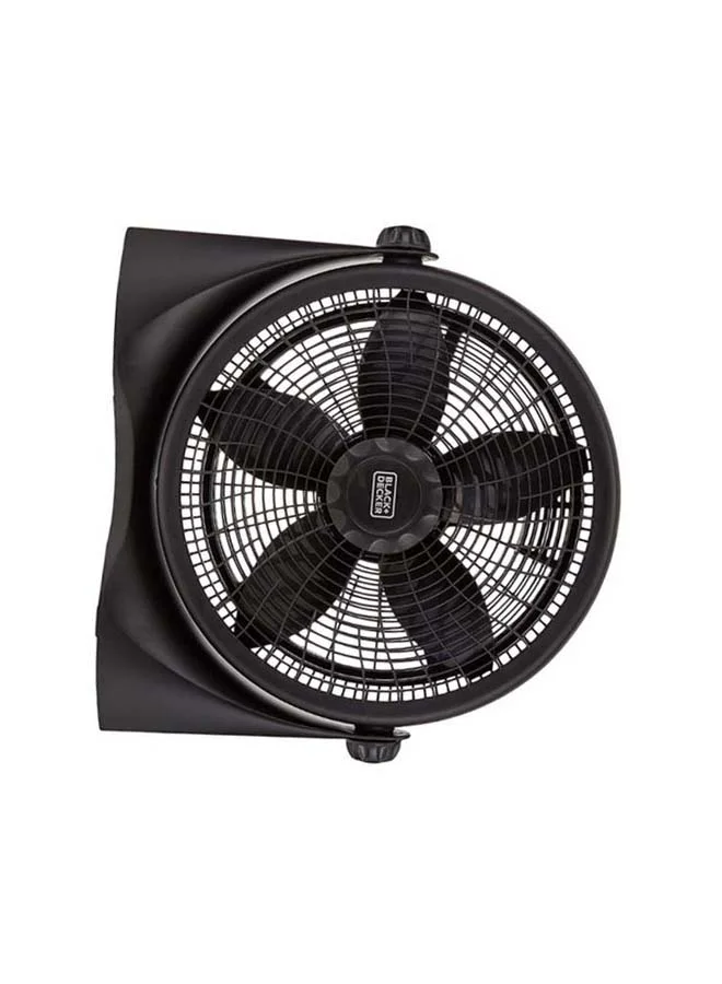 BLACK+DECKER Box Fan With 3 Speed Control, Sturdy Base And Adjustable Swivel - 16 Inch Compact Design FB1620-B5 Black