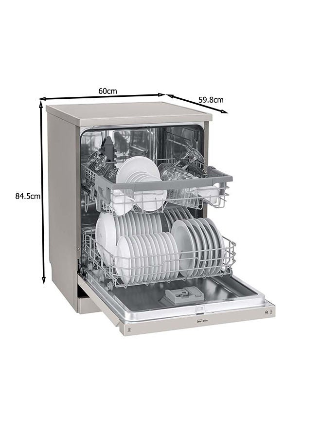 LG - QuadWash 14 Place Setting Dishwasher With EasyRack Plus And Inverter Direct Drive Motor 9L 1600 W DFB512FP Grey - Image 1