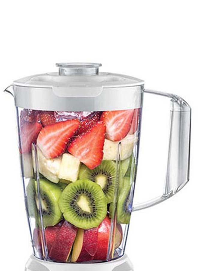 BLACK+DECKER - Blender with Grinder Mill, 1.5L Jar, Durable Stainless Steel Blades, 2-Speed + Pulse Function, Built-in Thermostat for Safety, Compact Design, Easy to Clean, 1.5 L 400 W BX4030-B5 White/Clear - Image 1