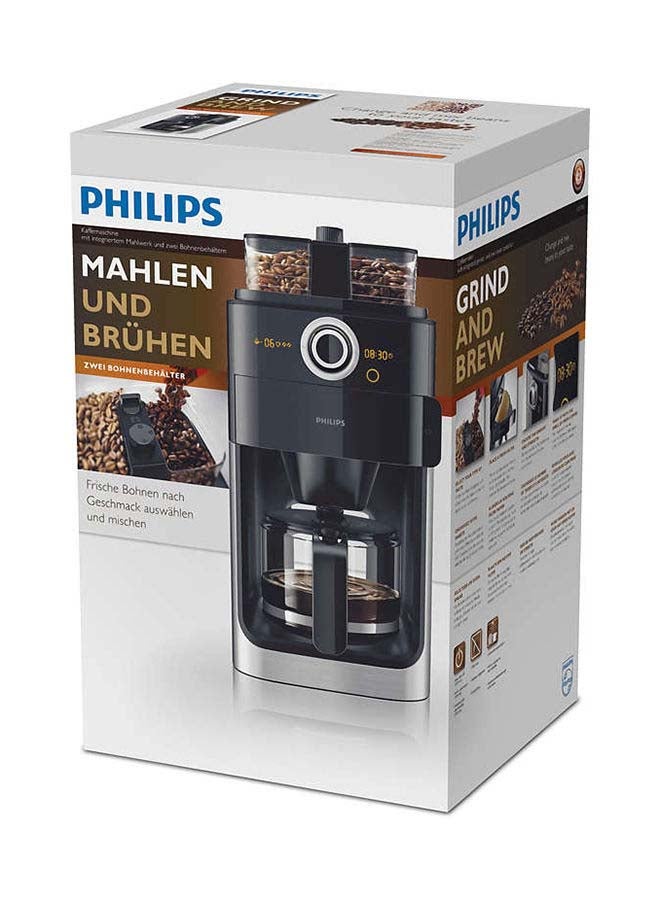 Philips - Grind And Brew Coffee Maker 1.2 L 1000 W HD7762 Black - Image 1