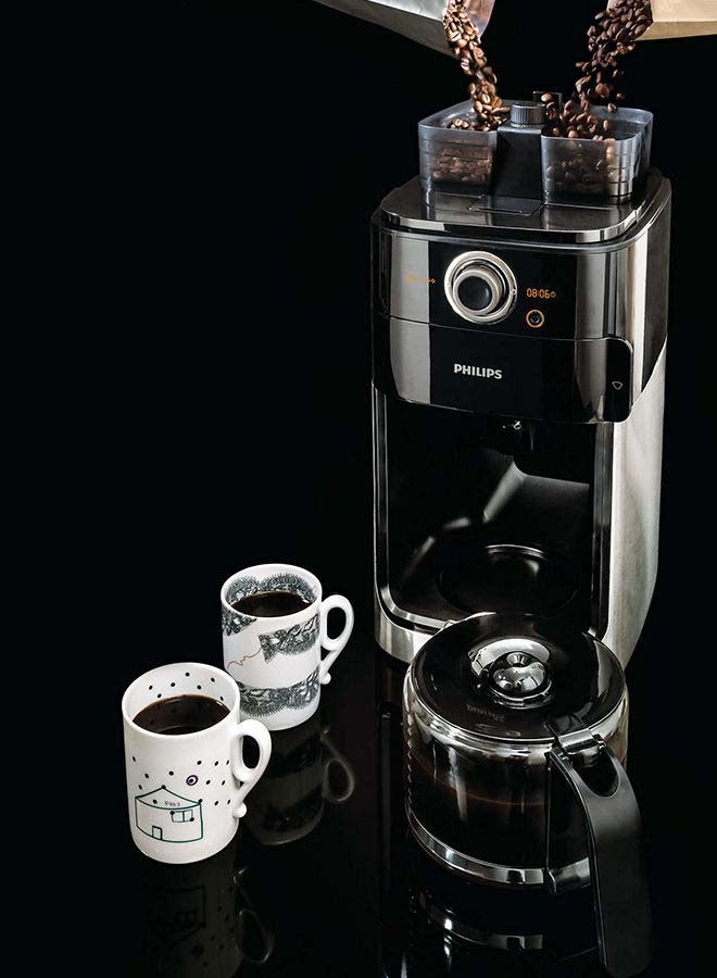 Philips - Grind And Brew Coffee Maker 1.2 L 1000 W HD7762 Black - Image 1