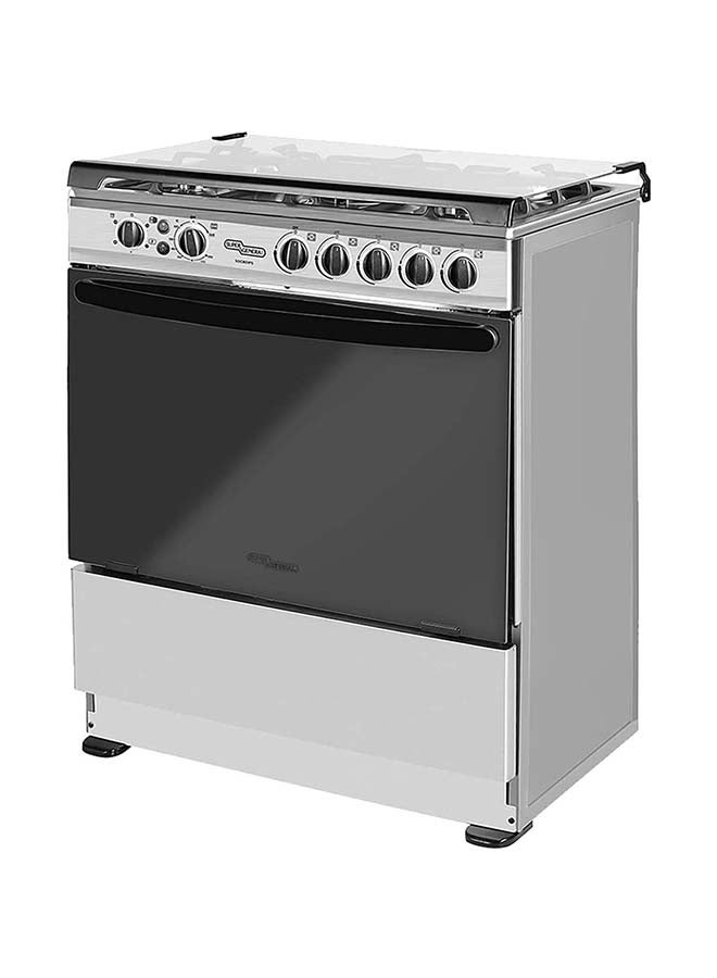 SUPER GENERAL 5 Burner Gas Cooker 80 x 60 Cm, Full-Safety Freestanding Gas-Cooker, Steel Cooker, Gas Oven With Thermostat, Rotisserie, Automatic Ignition SGC801FS Silver/Black  - Image 2
