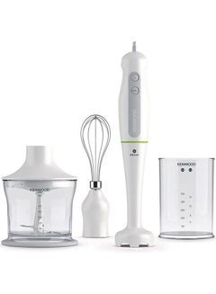 KENWOOD Hand Blender, 0.5L Chopper, 0.5L Beaker, Turbo Function, Whisk, Triblade Technology, HDP104WG White/Clear  - Image 1