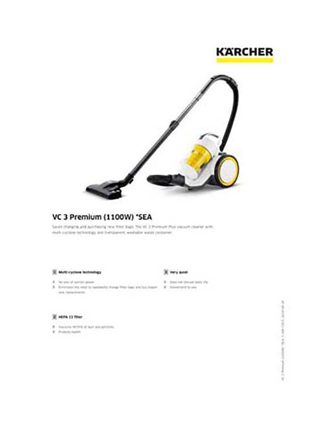 KARCHER VC 3 Premium Plus Sea Vacuum Cleaner 1100 W 11981330 White/Yellow/Black  - Image 5