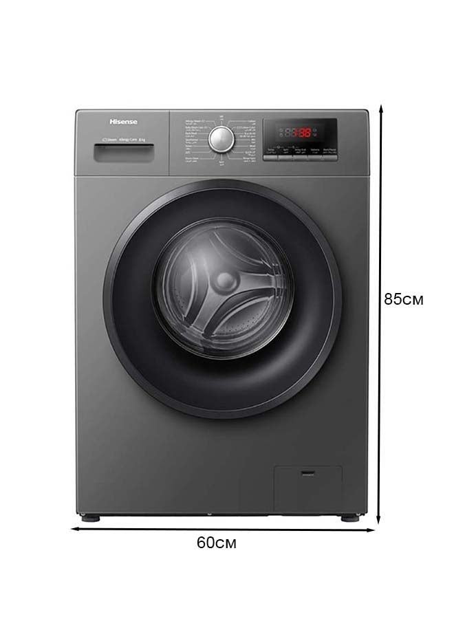 Hisense - 8 Kg Front Load Washing Machine, 1200RPM With Quick Wash, Allergy Steam Care 380 W WFPV8012EMT Titanium - Image 1