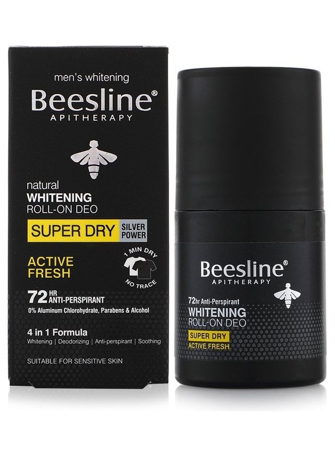 Beesline - Beesline Whitening Roll-On Deodorant Super Dry Active Fresh for Men 50 ml 50ml - Image 1