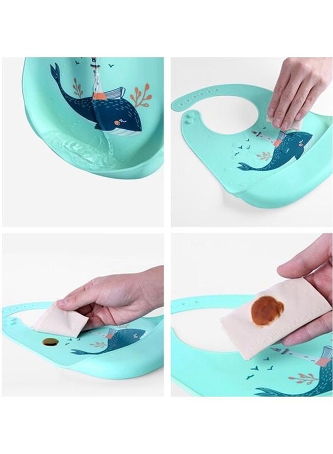Cartoon Waterproof Silicone Feeding Baby Bibs - Image 4