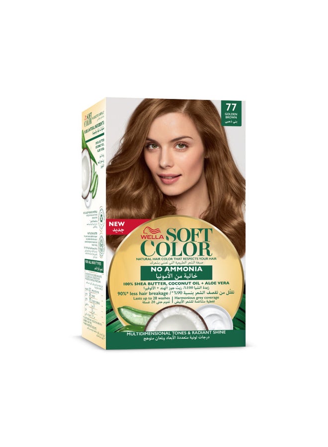 WELLA Soft Color Natural Instincts Hair Color 7/7 Golden Brown  - Image 1