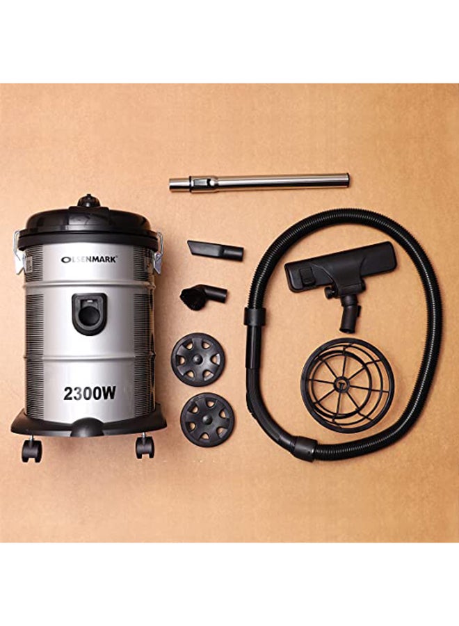 Olsenmark - Drum Vacuum Cleaner with dust capacity, Dust Full Indicator, Adjustable Suction, Cord length: 5m Cable, 21 L 2300 W OMVC1574E Grey - Image 1