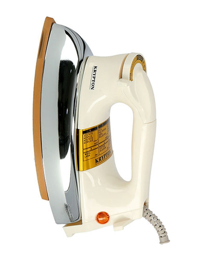 KRYPTON - Automatic Dry Iron With Non-Stick Golden Teflon Soleplate & Adjustable Thermostat Control Indicator Light 2.1 kg 1200 W KNDI6032N-A White - Image 1