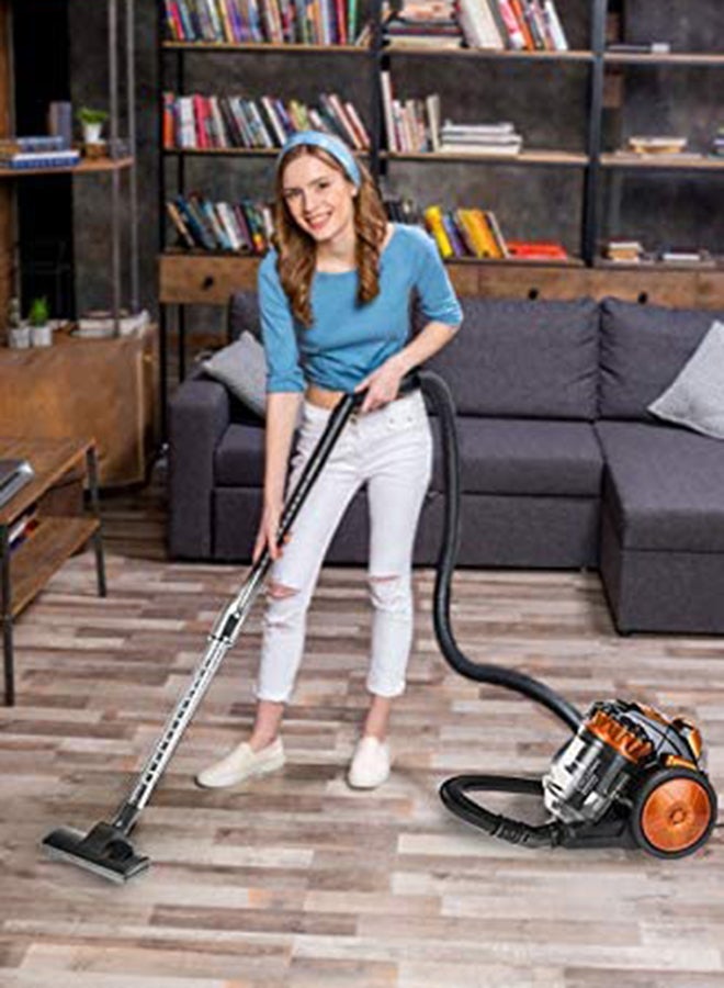 SONASHI - Multi-Cyclonic Bagless Vacuum Cleaner with 5M Cable Length | Powerful Suction with Strong Power | Speed Control & Low Noise 3 L 2000 W SVC-9028C Black/Orange - Image 1