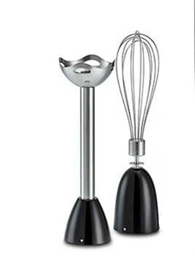 BLACK+DECKER Hand Blender, 600ml Chopping Bowl, 500ml Beaker, Stainless Steel Blades, Dual Speed, 3-in-1 Functionality, Anti-Slip, Perfect for Blending, Chopping, Whisking, HB600-B5 Black/Clear