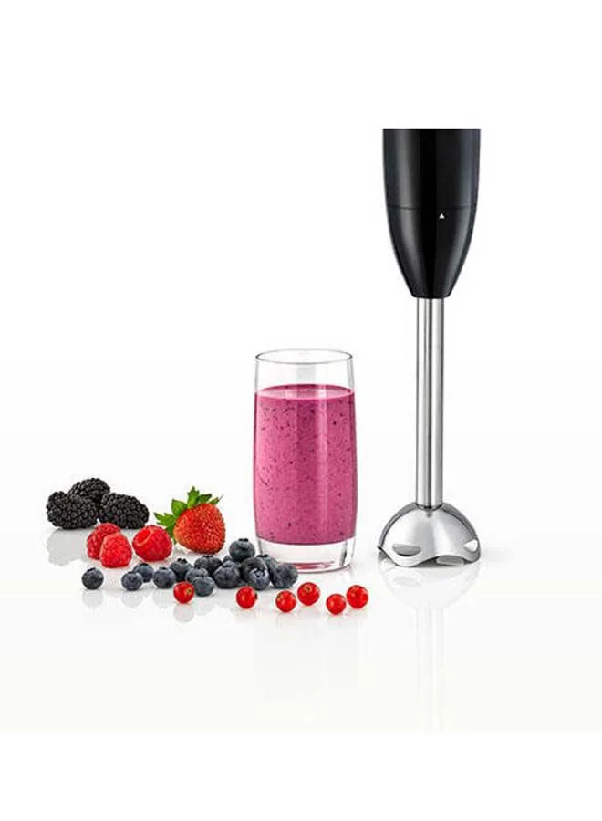 BLACK+DECKER Hand Blender, 600ml Chopping Bowl, 500ml Beaker, Stainless Steel Blades, Dual Speed, 3-in-1 Functionality, Anti-Slip, Perfect for Blending, Chopping, Whisking, HB600-B5 Black/Clear