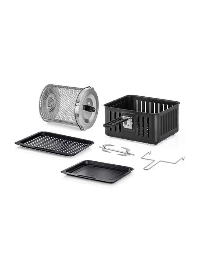 BLACK+DECKER Air Fryer Oven, Rapid Air Convection Technology, Digital Temperature Control, 90-Minute Timer, 10 Pre-Set Modes, Family-Sized Capacity, Oil-Free Cooking, 12 L 1500 W AOF100-B5 Silver