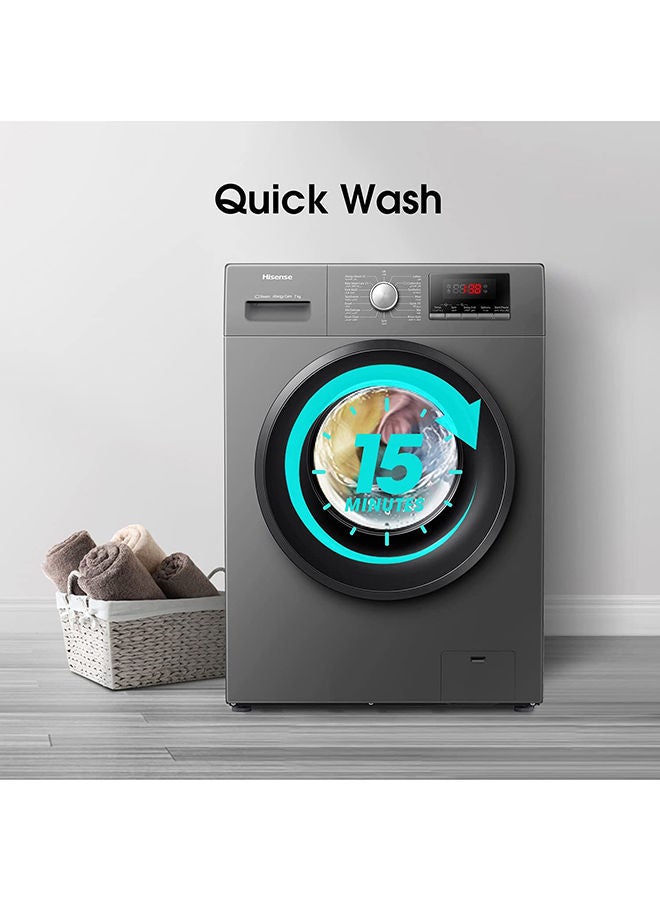 Hisense - 7Kg Front Loading Washing Machine 1200 Rpm 240 W WFPV7012MT Titanium - Image 1