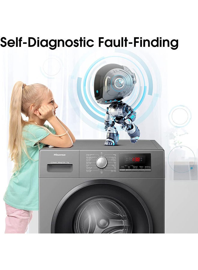 Hisense - 7Kg Front Loading Washing Machine 1200 Rpm 240 W WFPV7012MT Titanium - Image 1