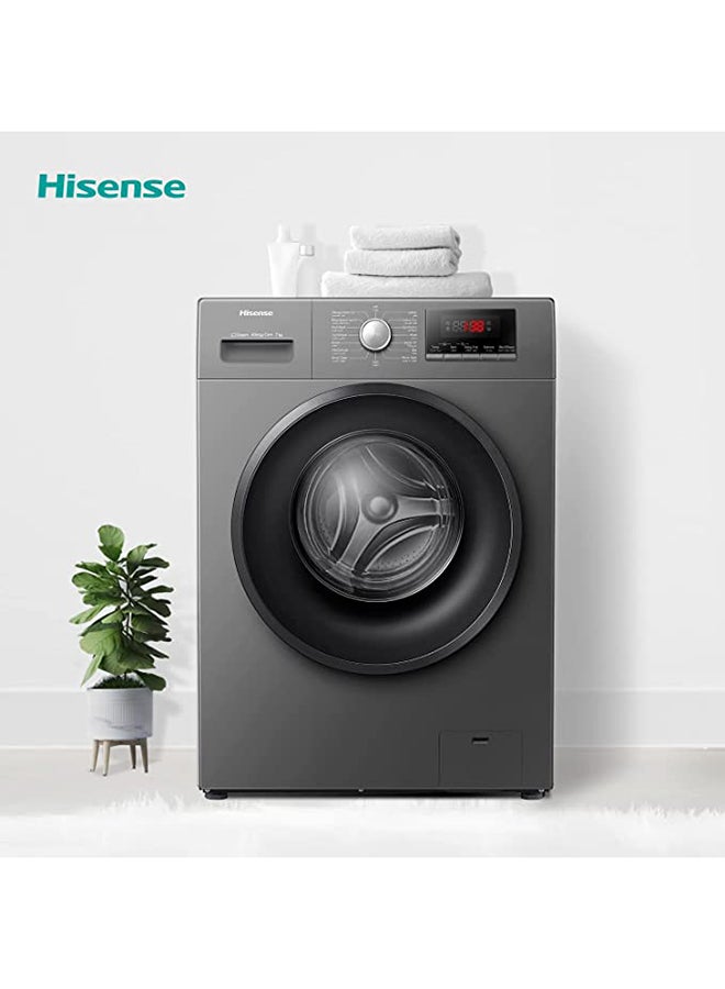 Hisense - 7Kg Front Loading Washing Machine 1200 Rpm 240 W WFPV7012MT Titanium - Image 1
