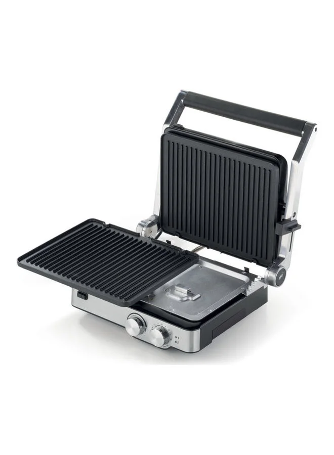 KENWOOD Health Grill, Variable Temperature Control, Adjustable Grill Positions, 180 Degree Opening Grill, Oven Grill, Timer, 2000 W HGM80.000SS Silver