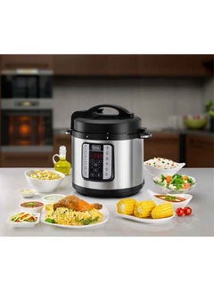 BLACK+DECKER EZ Smart Steam Pot, Multi-Cooker, 7-in-1 Programmable Electric Pressure Cooker, Digital LED Display, Overheating Protection, Delay Timer, 6 L 1000 W PCP1000-B5 Silver/Black  - Image 3