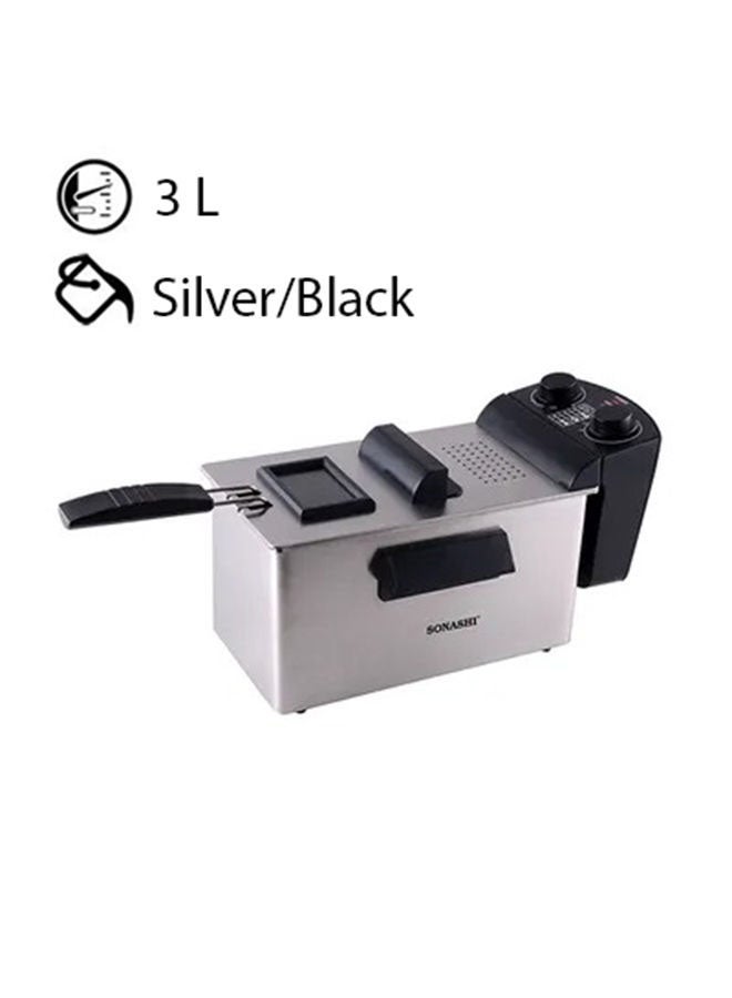 سوناشي - قلاية عميقة 3 L 2100 W SDF-5011 أسود/ فضي - Image 1