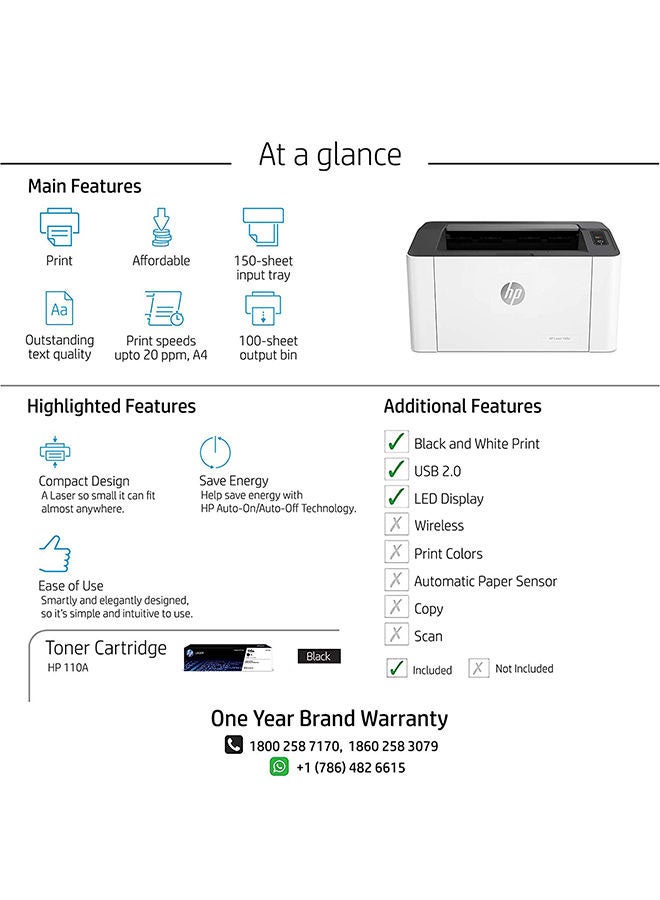 Laser M107w Printer, Print Speed up to 21 ppm, Up to 1,200 x 1,200 dpi Resolution, Up to 10000 Pages Duty Cycle, 150 Sheet Input Tray, Hi-Speed USB 2.0 Port, Wi-Fi, 4ZB78A White - v1668698926/N30669437A_6