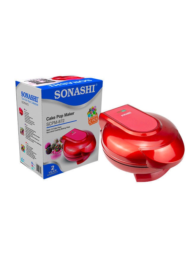 SONASHI - Cake Pop Maker – 12 PCs at a time with Non-Stick Baking Plate | Featured with Power, Ready Light Indicator and Cool Touch Housing | Easy and Durable Snack Maker 1200 W SCPM-872 Red - Image 1