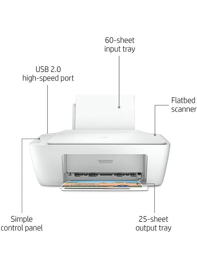 Deskjet 2710 Printer Wireless , Print, Copy, Scan [5Ar83B] White 