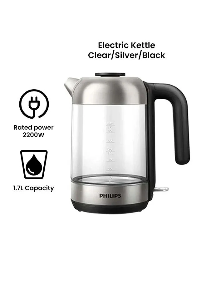 فيليبس غلاية كهربائية 1.7 L 2200 W HD9339/81 شفاف/فضي/أسود