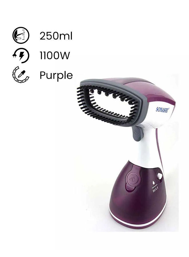 Portable Travel-Friendly Garment Steamer with 250ML Water Tank |Easy Wrinkle Remover 250 ml 1100 W SGS-315 Purple 