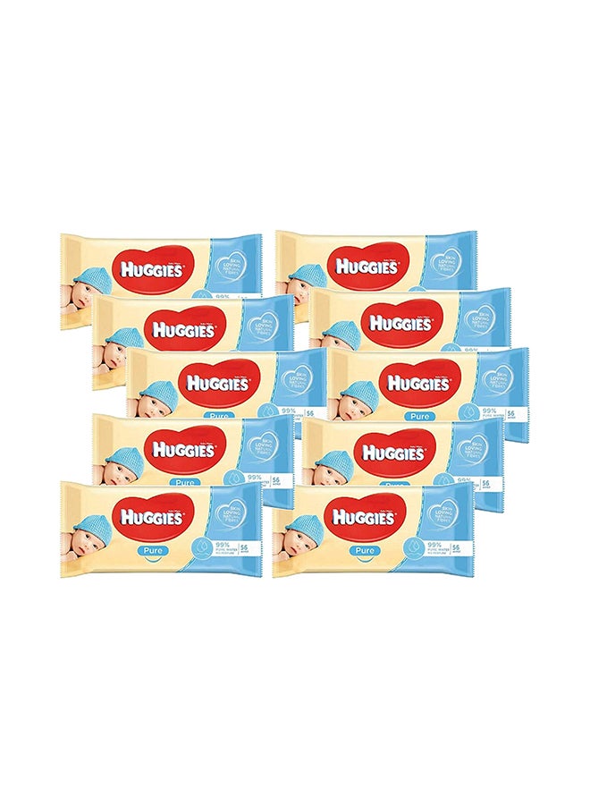 هجيز مجموعة مناديل مبللة للأطفال ناتشورال كير  من 10 عبوات × 56 منديل بمجموع 560 منديلاً - Image 1