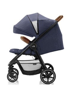 Britax Romer B-Agile R Push Chair With Brown Handle 0 - 4 Years Navy Ink  - Image 4