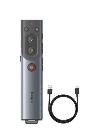 Spotlight Wireless Presentation Remote, 2.4 GHz USB-Receiver, Digital Laser Pointer, 50-Meter Operating Range, Dual Laser Mode compatible for PC/Mac/Android/iOS Grey - v1668767289/N53367123A_1