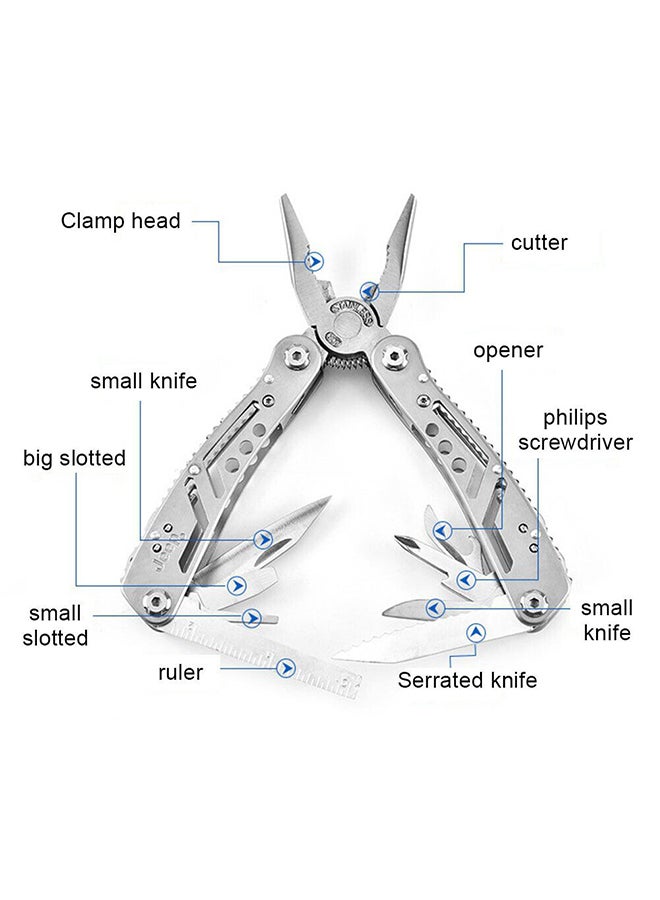 Multi Functional Swiss Army Knife Silver 6inch