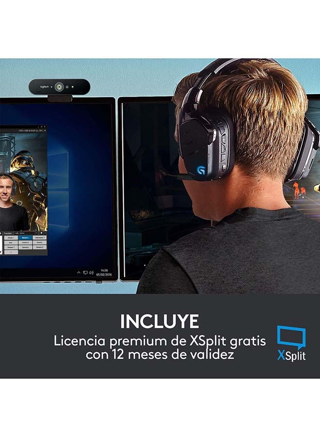 Logitech - Brio Stream Webcam, Ultra HD 4K Streaming Edition, 1080p/60fps Hyper-Fast Streaming, Wide Adjustable Field of View for Gaming, Works with Skype, Zoom, Xsplit, Youtube, PC/Xbox/Laptop Black - Image 1