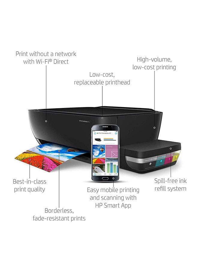 HP - Ink Tank 415 Wireless All-In-One Printer , Print, Copy, Scan Black - Image 1