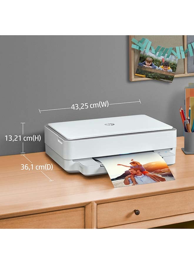 HP - DeskJet Plus Ink Advantage 6075 Printer, All-in-One, Wireless, Print, Copy & Scan Inkjet Printer [5SE22C] White - Image 1
