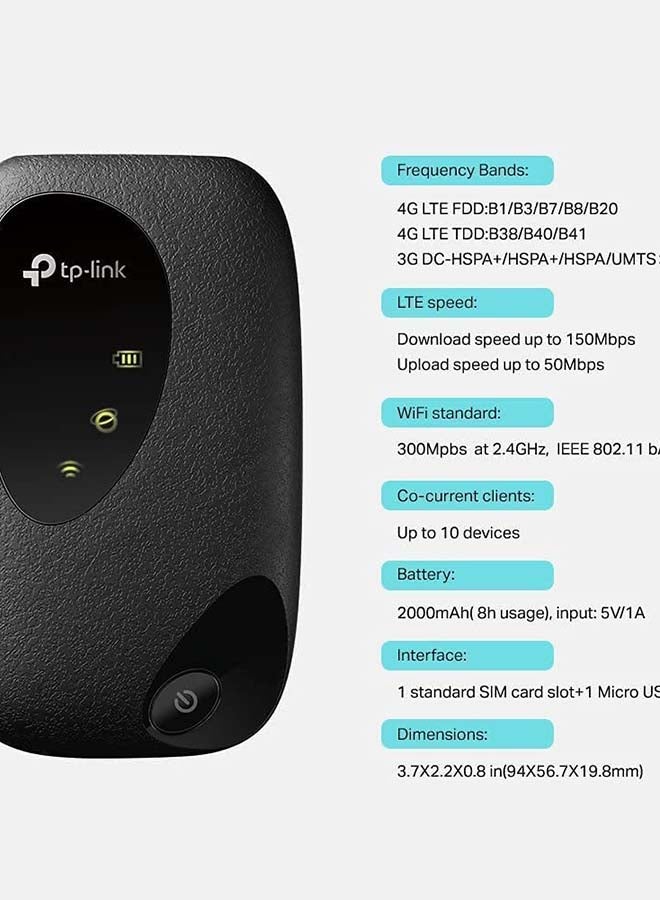 TP-LINK - 4G LTE Mobile Wi-Fi Router Black - Image 1
