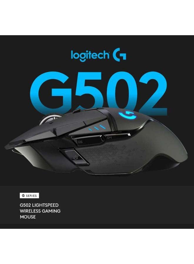 Logitech - G502 Lightspeed Wireless Optical Gaming Mouse with RGB Lighting Black/Blue - Image 1