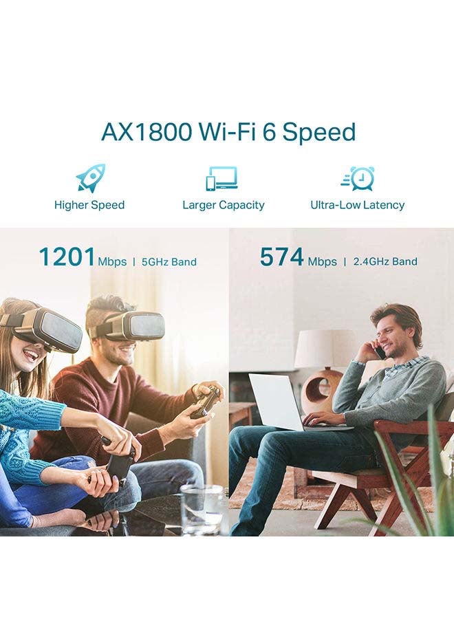 TP-LINK - AX1800 Wi-Fi 6 Range Extender, 1201Mbps Fast Speed, Dual Band, High Speed Mode, Gigabit Port, Access Point Mode, Works with any Wi-Fi Router, RE605X, White - Image 1
