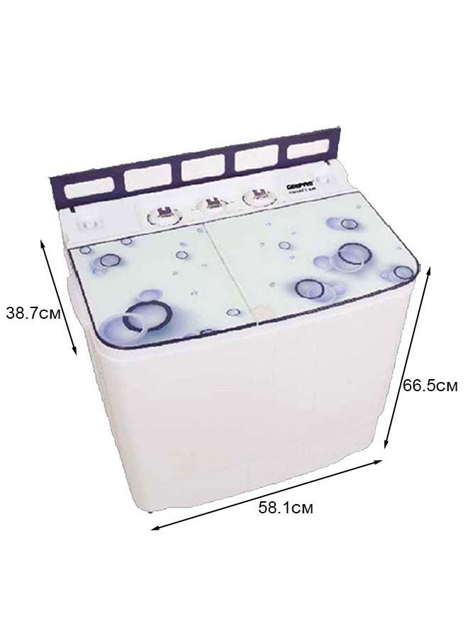 Semi Automatic Mini Washing Machine| 3.5Kg | 360 W 2 IN 1 Mini Compact Twin Tub Washing Machine| Washer & Spinner Combo With Timer, 2 Inlet Water Hose 3.5 kg 360 W GSWM6473S White 3.5 kg 360 W GSWM6473S White