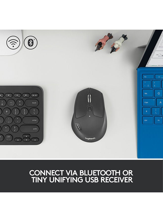 M720 Triathlon Multi-Device Wireless Mouse, Bluetooth, USB Unifying Receiver, 1000 DPI, 6 Programmable Buttons, 2-Year Battery, Compatible with Laptop, PC, Mac, iPadOS Black - v1668779484/N13484085A_8