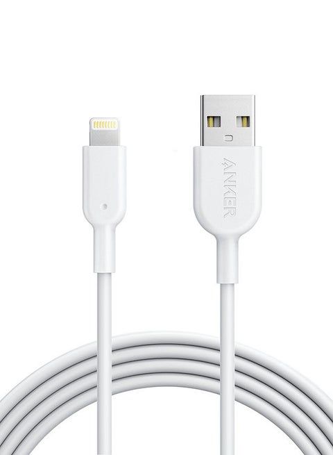 Powerline II Lightning Cable (6ft), Probably The World's Most Durable Cable, MFi Certified for iPhone 14 Plus 14 14 Pro Max 13 13 Pro 12 11 X XS XR 8 8Plus 7 7Plus 6 6Plus (White) White