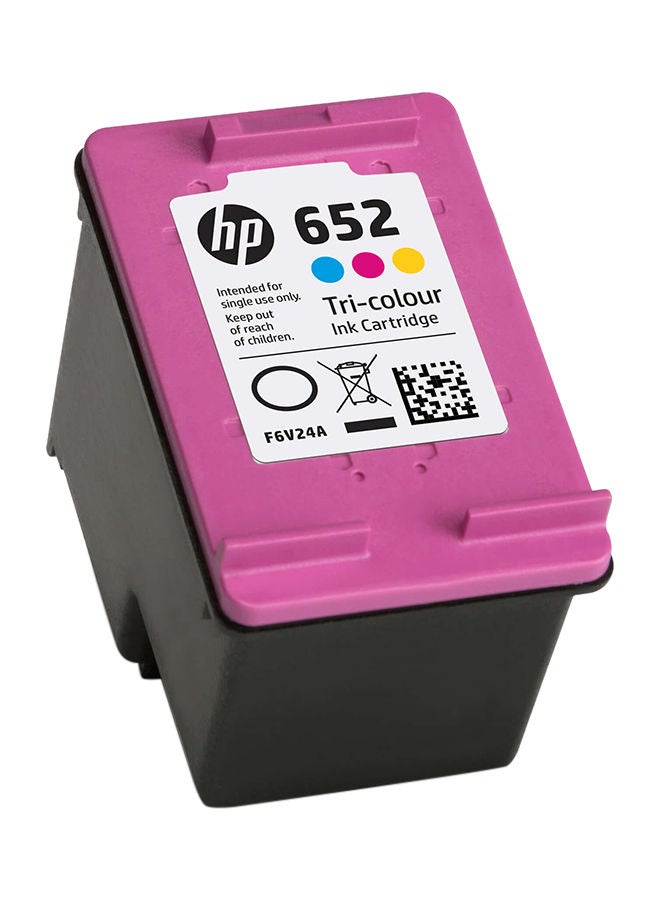 HP 652 Tri-Color Original Ink Cartridge [F6V24AE] | Works with HP DeskJet 1100, 2100, 2200, 3600, 3700, 3800, 4500, 4600, 5000, 5200 Series Multicolour  - Image 1