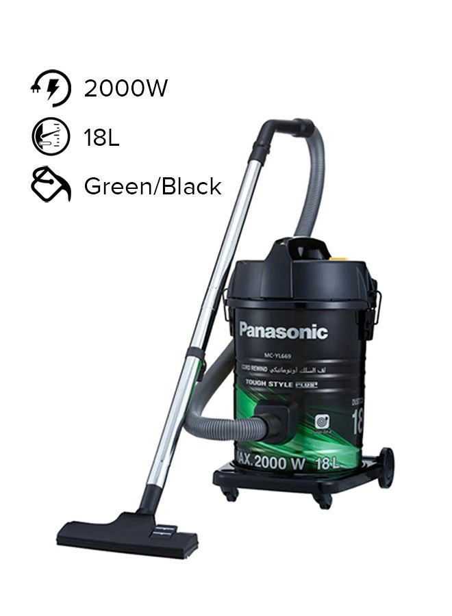 Panasonic Vaccum Cleaner 2000W 18 L 2000 W MC-YL669G747 Green/Black  - Image 1