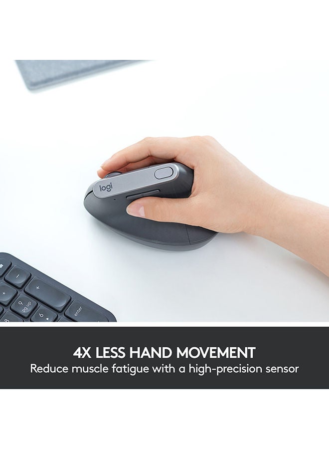 لوجيتيك - ماوس MX فرتيكال لاسلكي بتصميم مريح مع مُستقبِل بمنفذ USB غرافيتي - Image 1