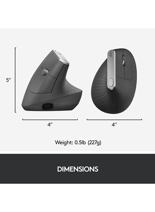 لوجيتيك - ماوس MX فرتيكال لاسلكي بتصميم مريح مع مُستقبِل بمنفذ USB غرافيتي - Image 1
