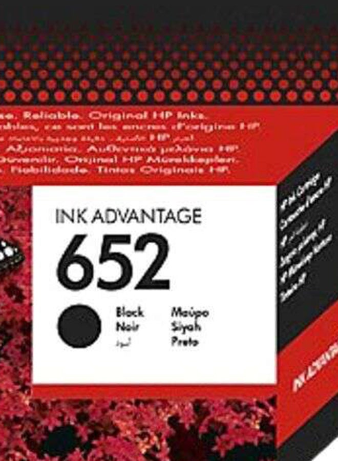 HP - 652 Original Ink Advantage Cartridge Black - Image 1