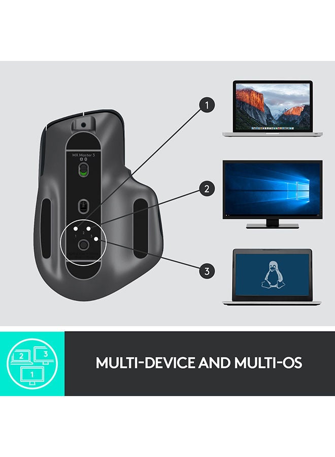 600.0 mAh MX Master 3 Advanced Wireless Mouse Graphite
