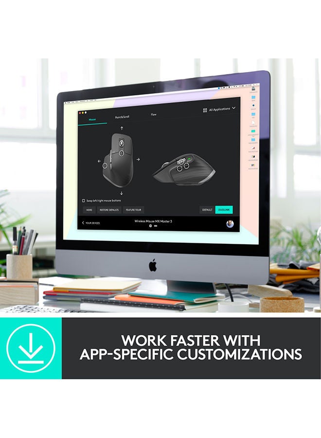 600.0 mAh MX Master 3 Advanced Wireless Mouse Graphite